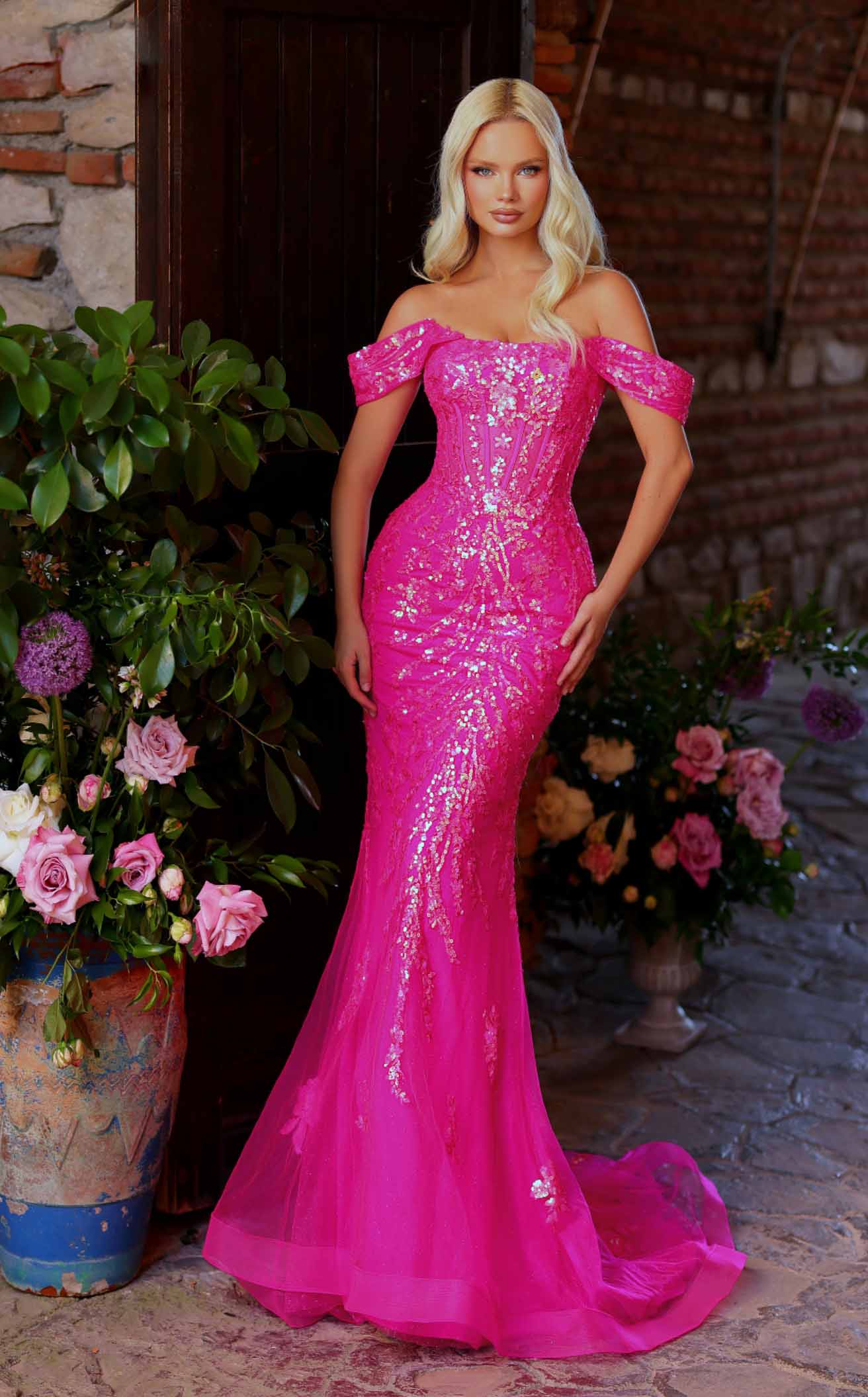 Clarisse 62245 Prom Dress - Iridescent Fuchsia