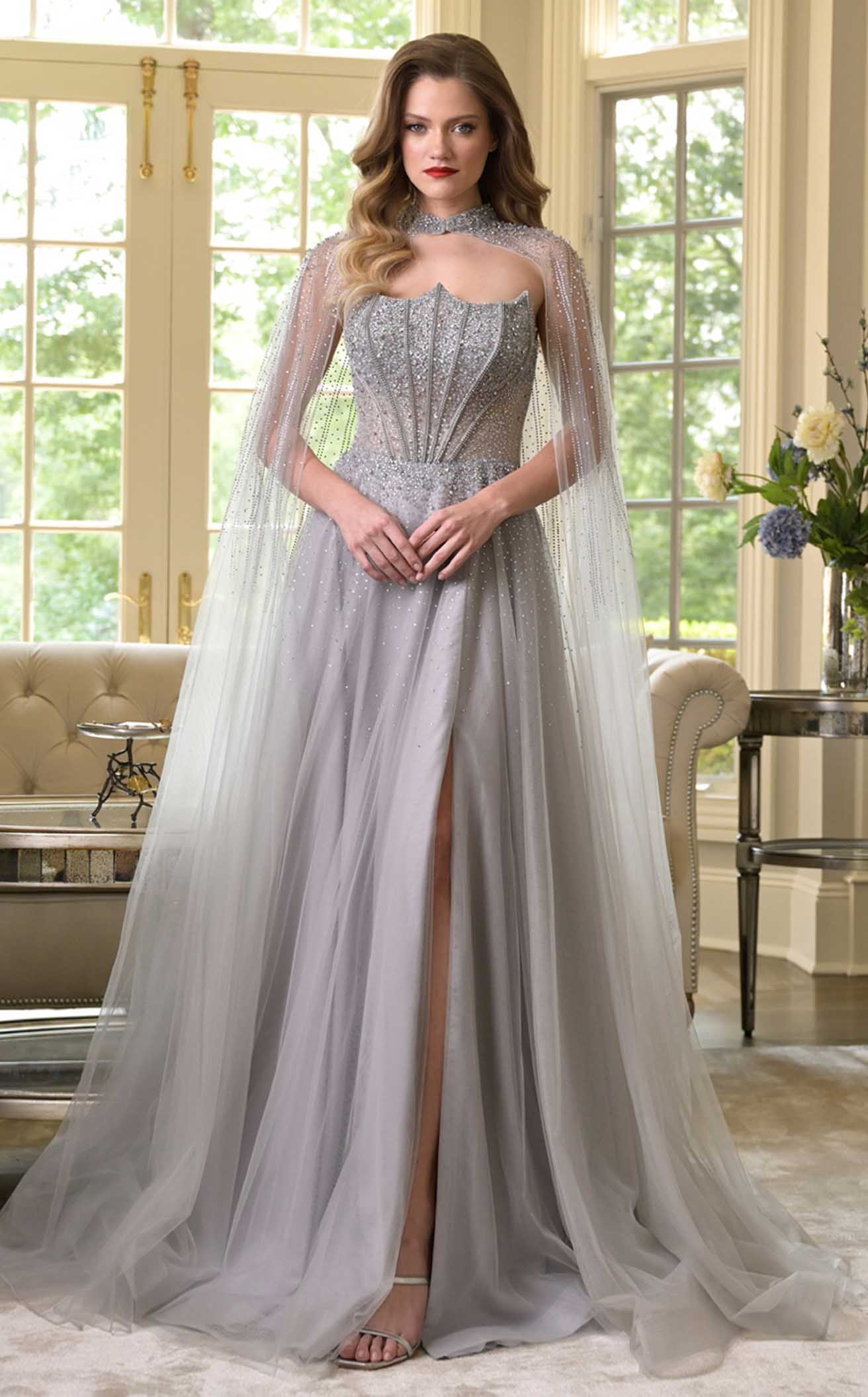Colors 3879 Women's Formal Evening & Wedding Guest Dress - Silver