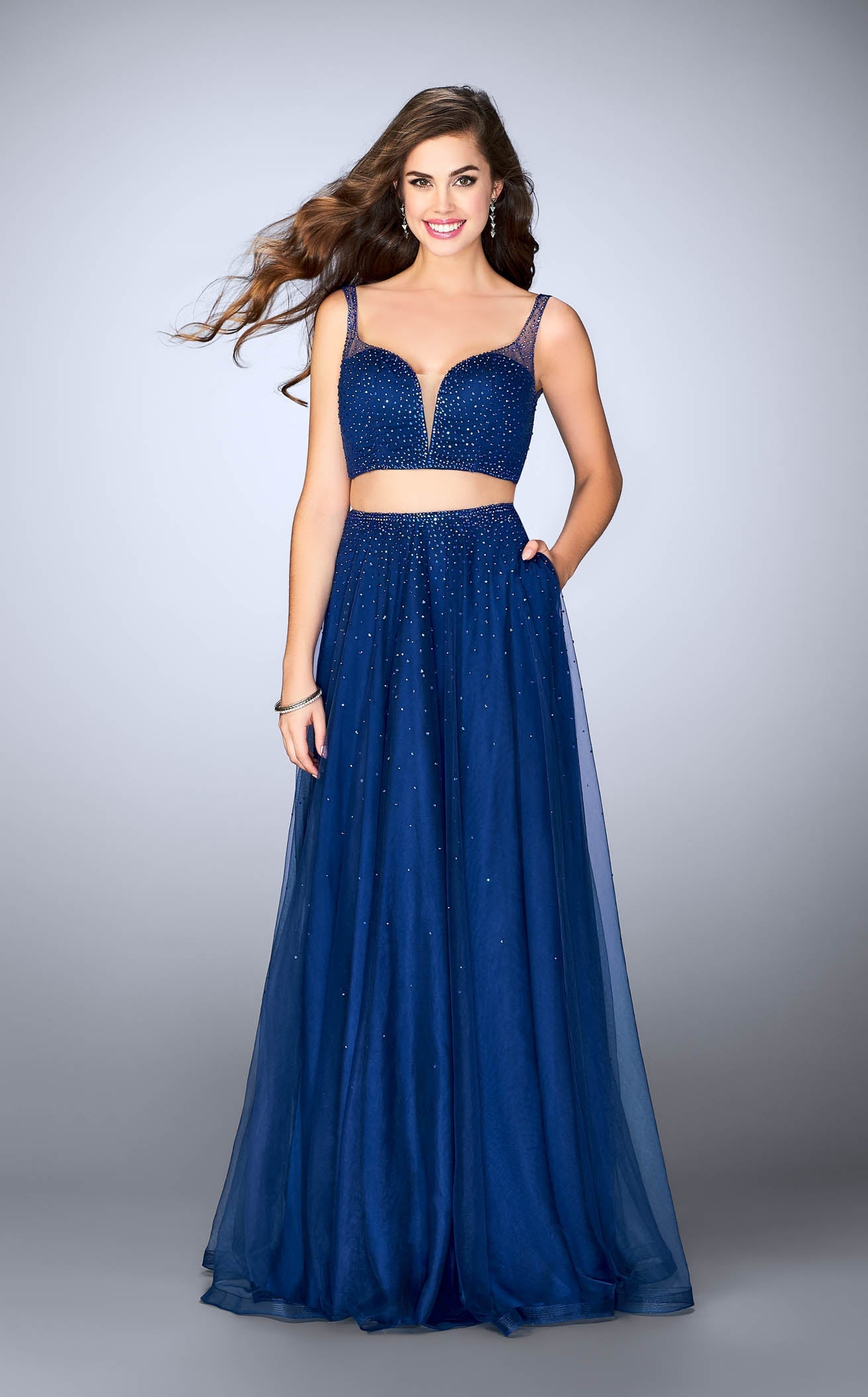 La Femme 24304 Prom Dress - Marine Blue
