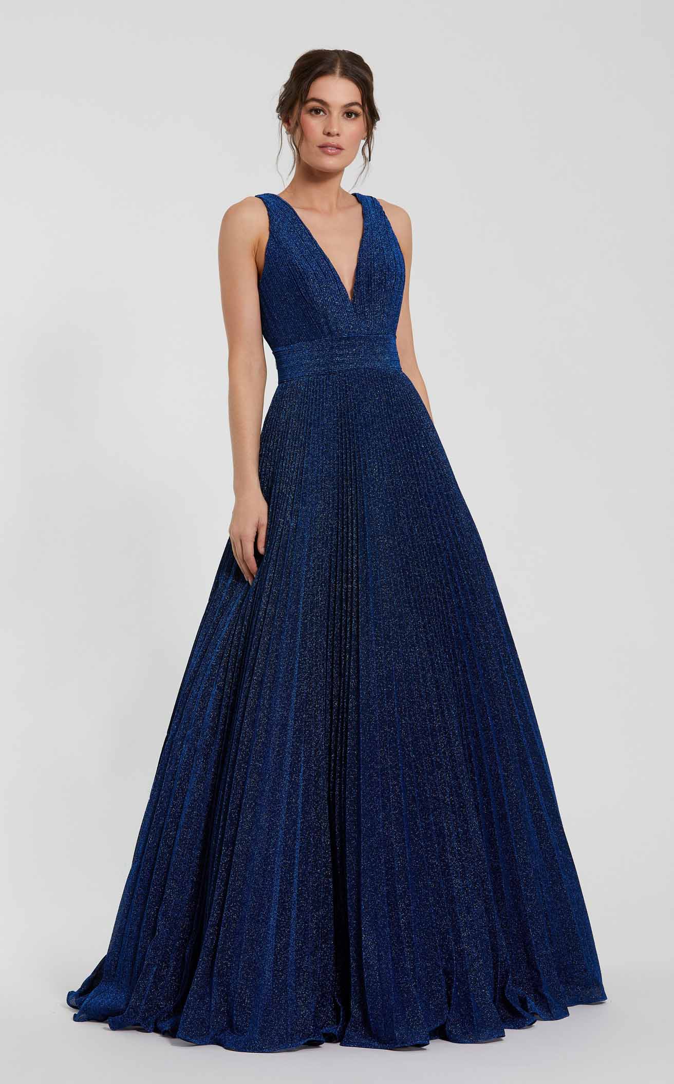 mac duggal royal blue dress Women's Shimmering Georgette Pleated Sleeveless Gown - - Size 10 line silhouette that glides launchdate:8/13/2024 Zara LONG FRINGED DRESS Color:White And Black