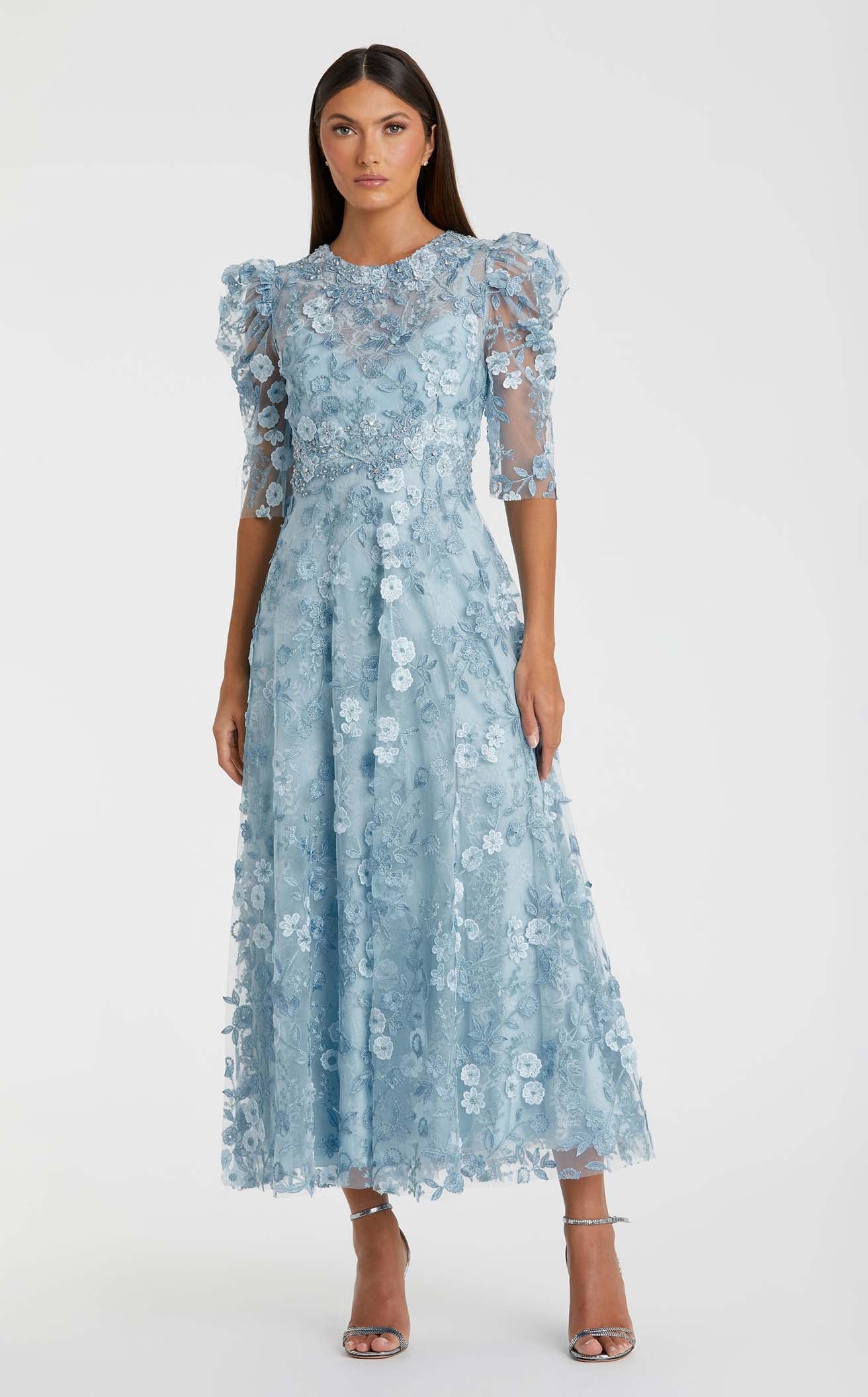 mac duggal blue floral dress Mac Duggal 68193 Dress