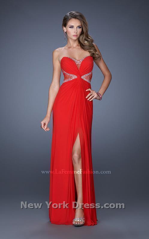 open lace back dress La Femme 20166 Dress