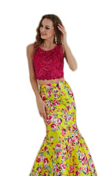 Angela and Alison 61011 Fuchsia-Yellow-Floral