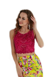 Angela and Alison 61011 Fuchsia-Yellow-Floral