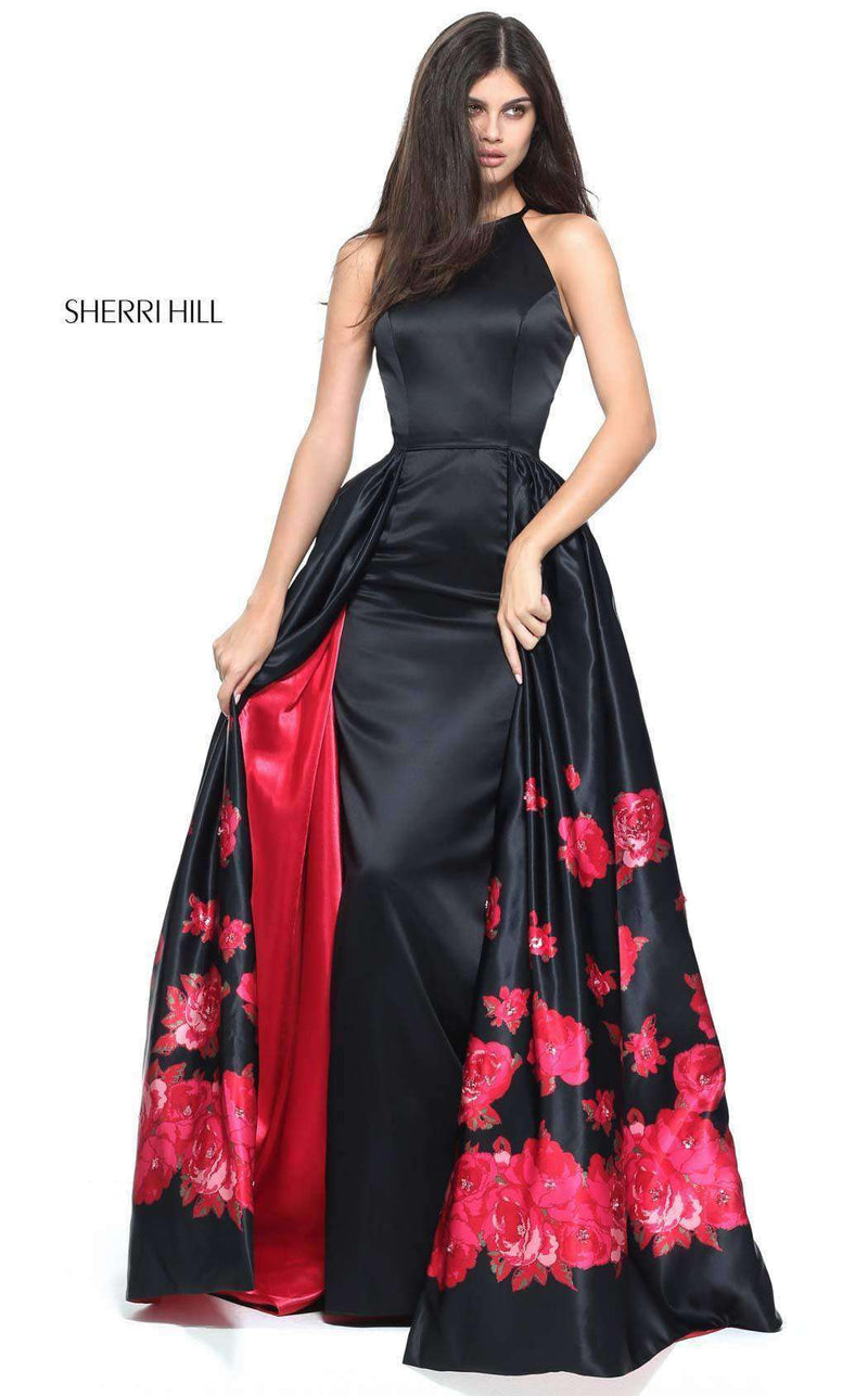 Sherri Hill 51193 Black/Red Print