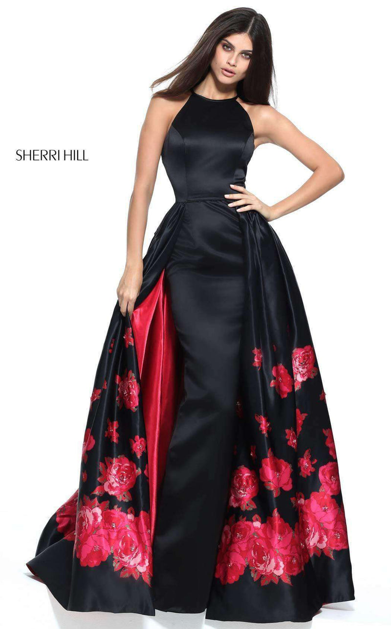 Sherri Hill 51193 Black/Red Print