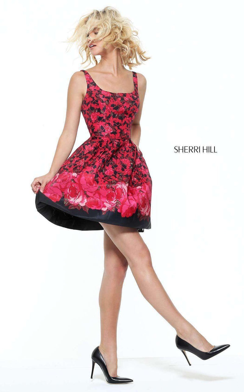 Sherri Hill 50933 Black/Red Print