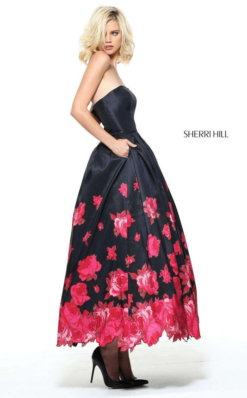 Sherri Hill 51056 Black/Red Print
