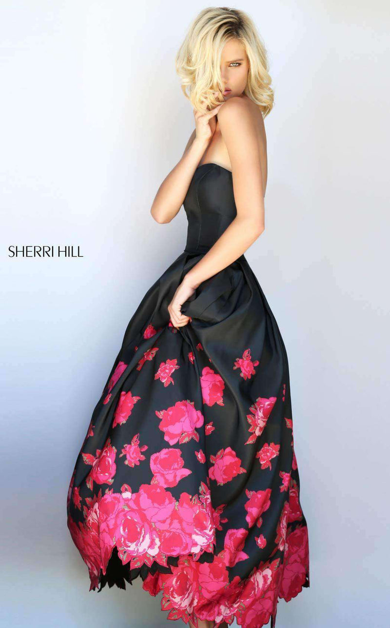 Sherri Hill 51056 Black/Red Print