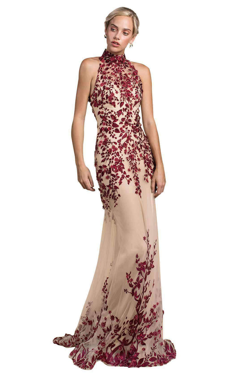Andrea and Leo A0489 Burgundy/Nude