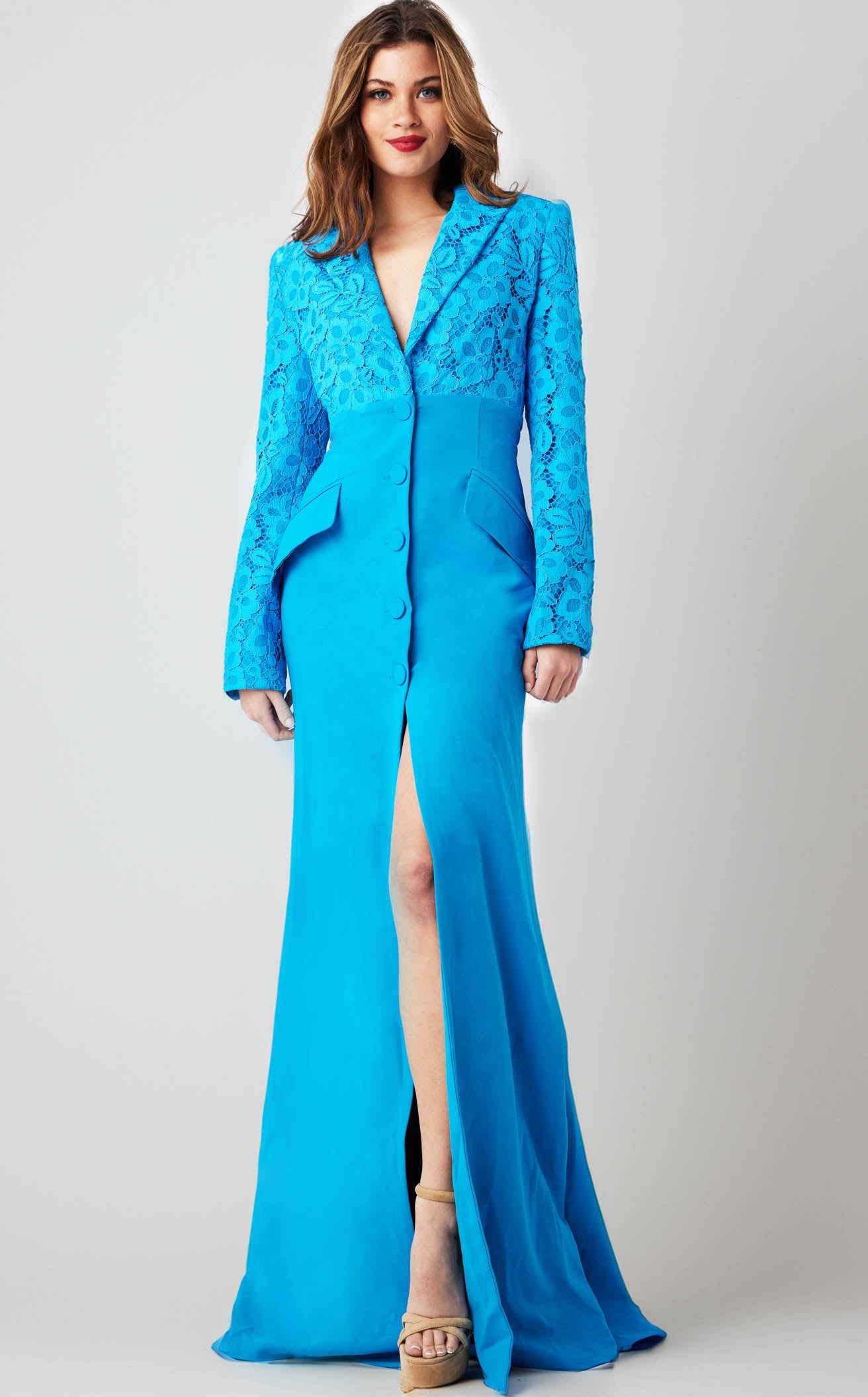 peacock blue dress with sleeves Jovani 07552 Prom Dress - Black