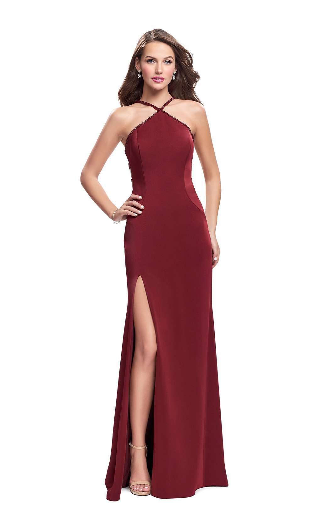 La Femme 25698 Prom Dress - Burgundy | NewYorkDress