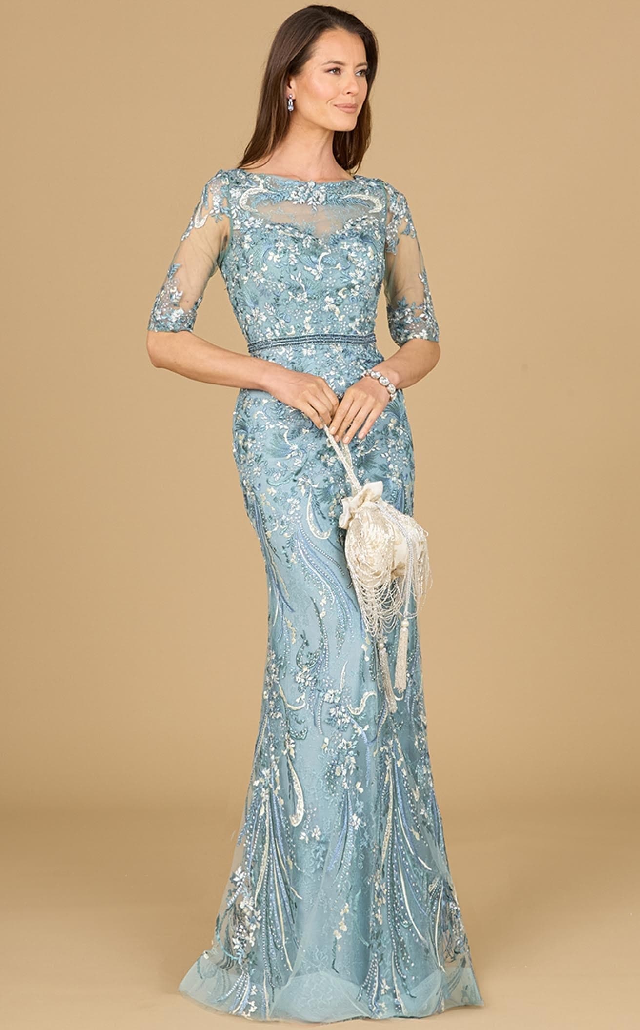 Lara 29129 Women's Formal Evening & Wedding Guest Dress - Dusty Blue Lara 29129 Women's Formal Evening & Wedding Guest Dress - Dusty Blue