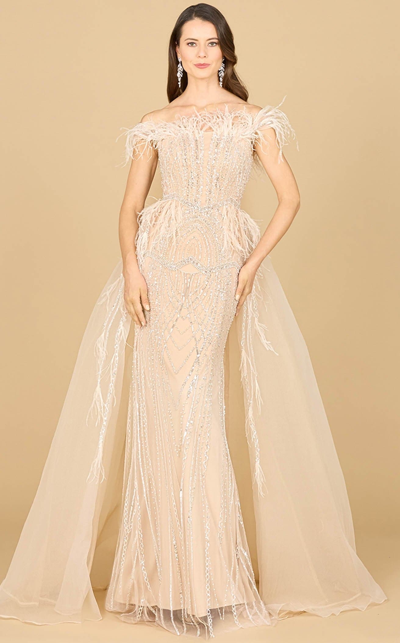 lara formal dresses 29161 Dress Column Sequin Powder Pink 10 Simple Blue Satin Long QTY:202 Tulle Length Size:Custom (Plus Size)