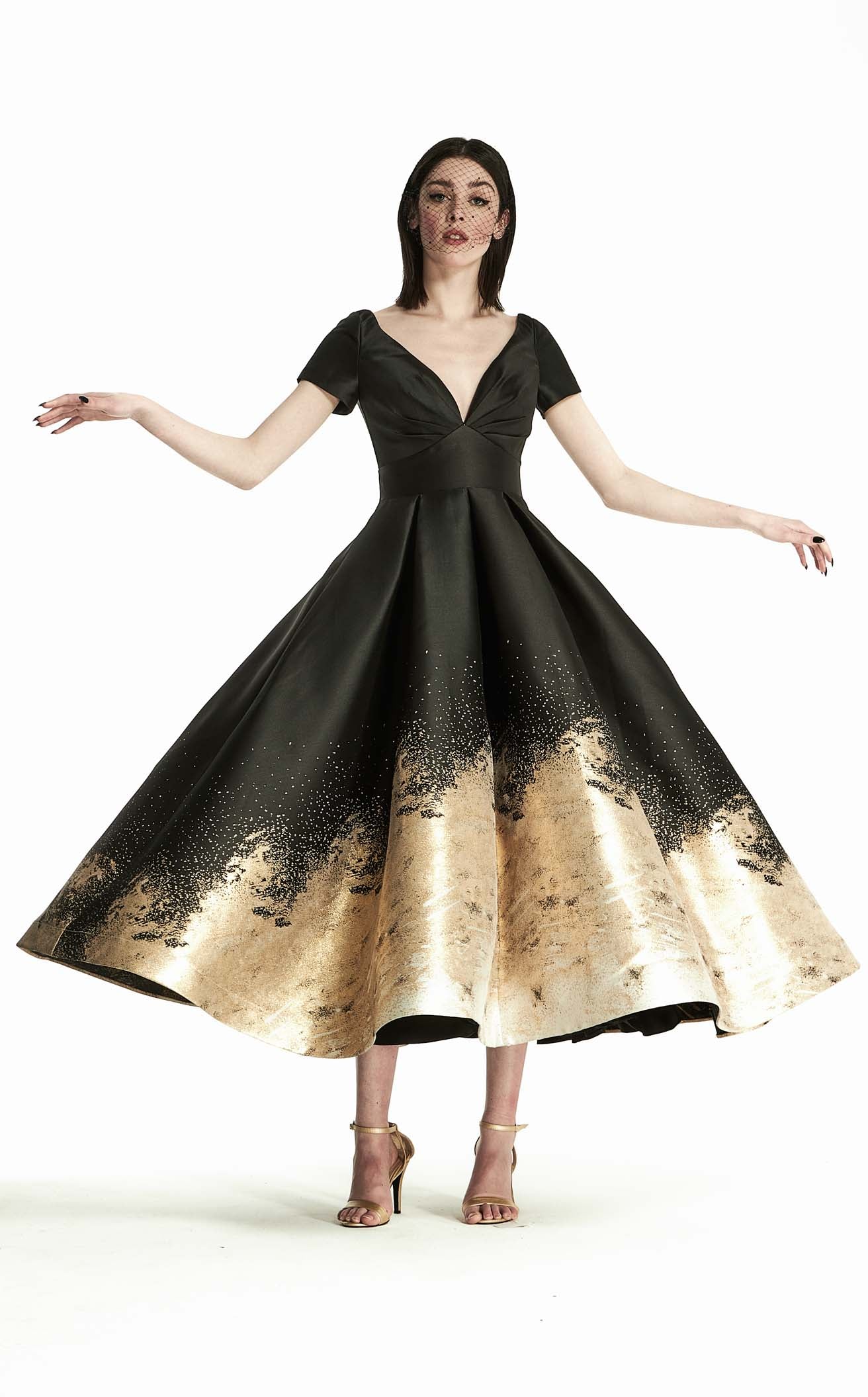 Gold cocktail cheap gown
