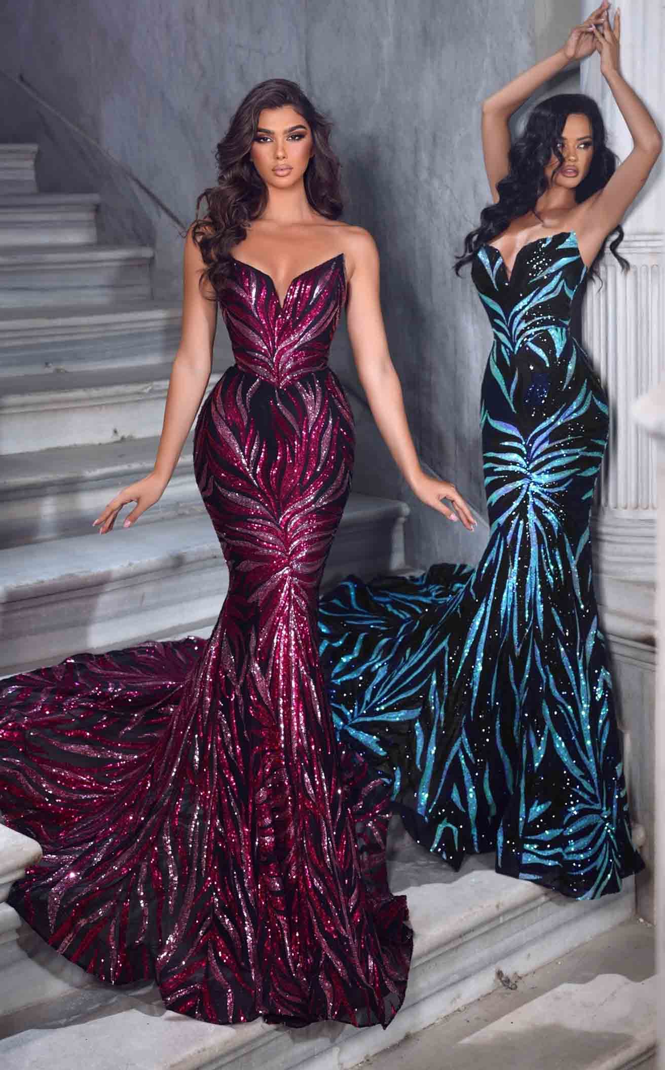 Pink deals black gown