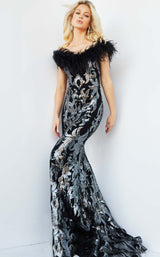 Jovani 22346BG Black/Gunmetal