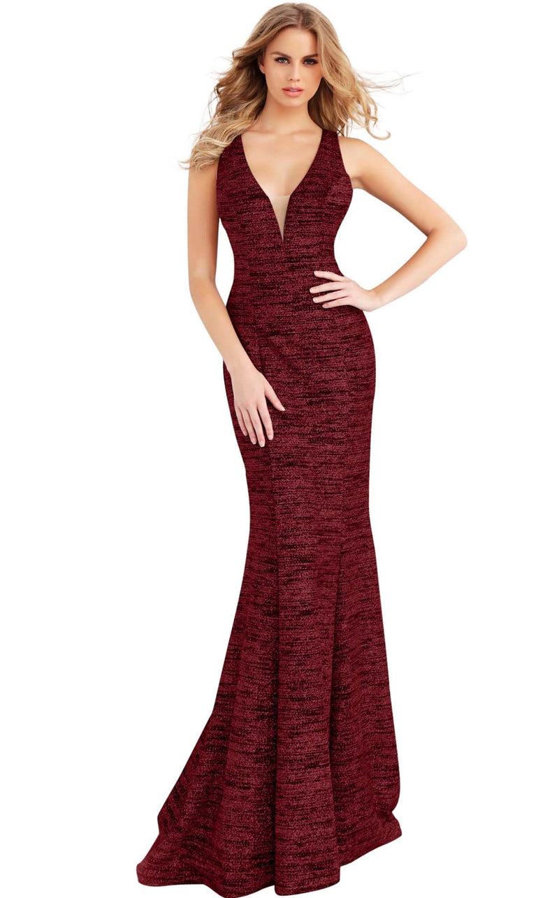 jovani burgundy prom dress Jovani 44270 - Long Sheath Dress