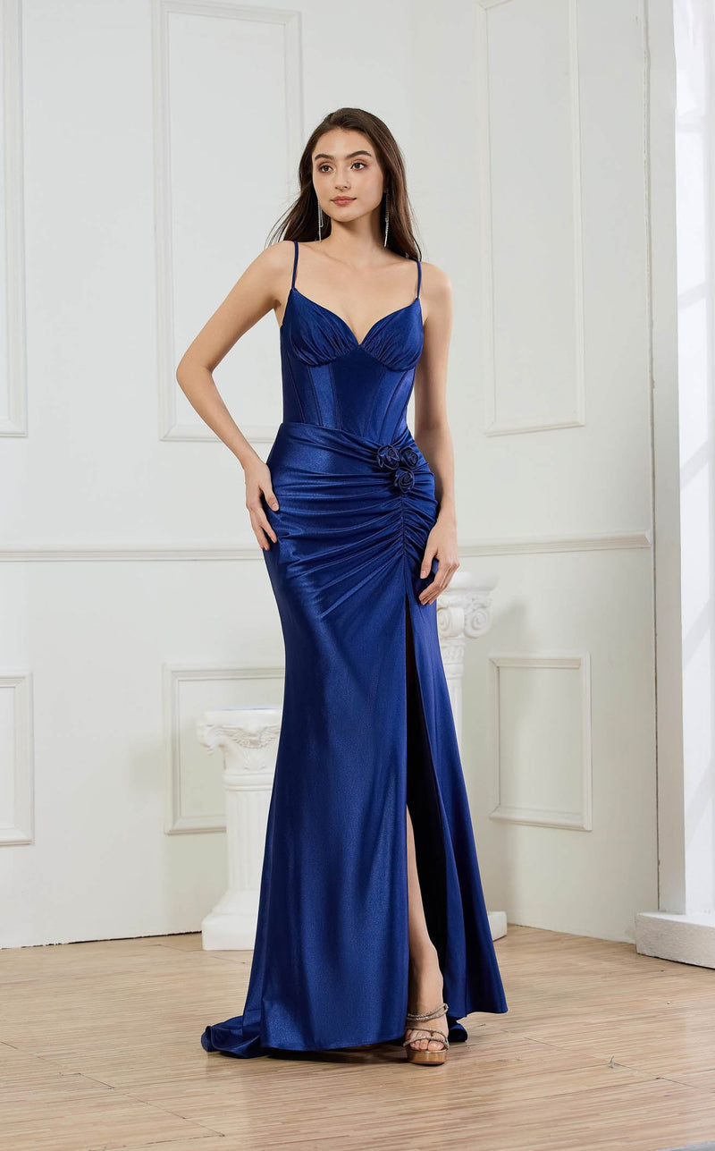 Abby Paris 90393 Women's Formal Evening & Wedding Guest Dress - Midnight Blue