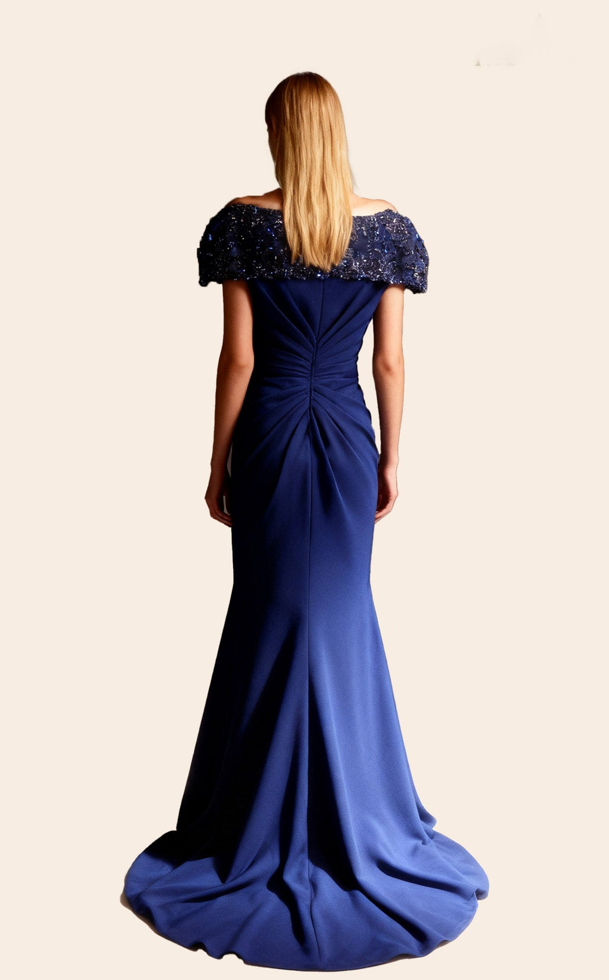 strapless open back dress Long A-Line Shimmer Prom Gown with Sheer Sequin Bodice Aqua Blue / 4