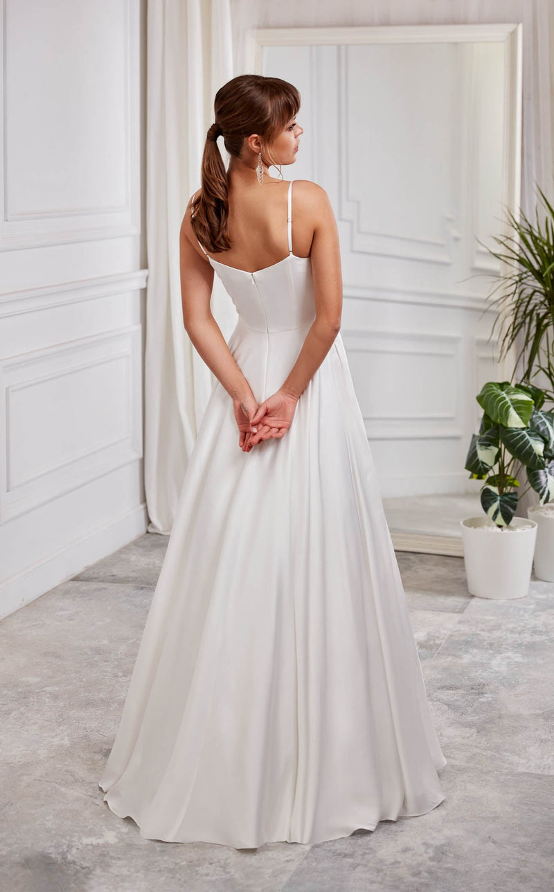 aerie backless dress Aerie Couture 2000 Women's Formal Evening & Wedding Guest Dress - Diamond White
