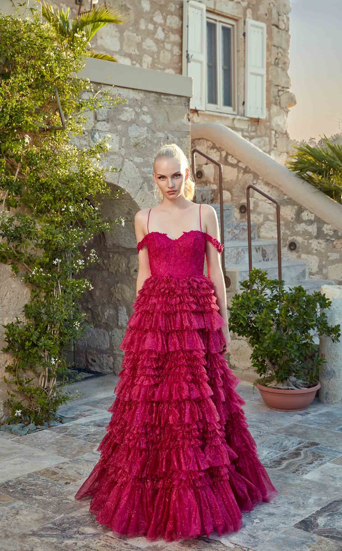 Aerie Couture 209 Women's Formal Evening & Wedding Guest Dress - Raspberry