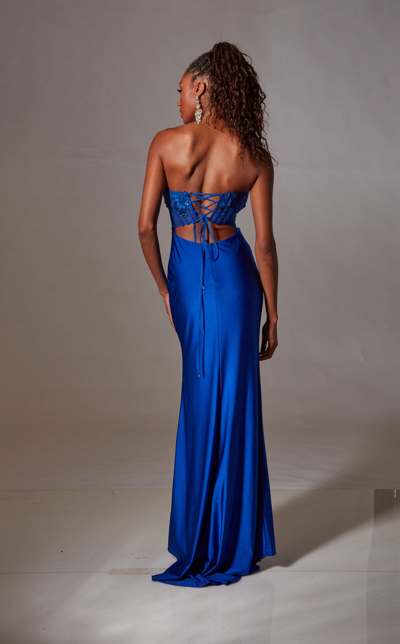 aerie blue dress Aerie Couture 248 Women's Formal Evening & Wedding Guest Dress - Royal