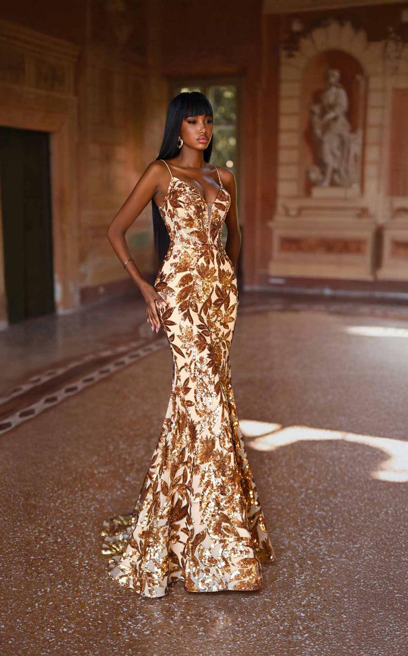 gold and brown dress BEIGE Do not bleach Gold Dust Embroidered Lace Midi