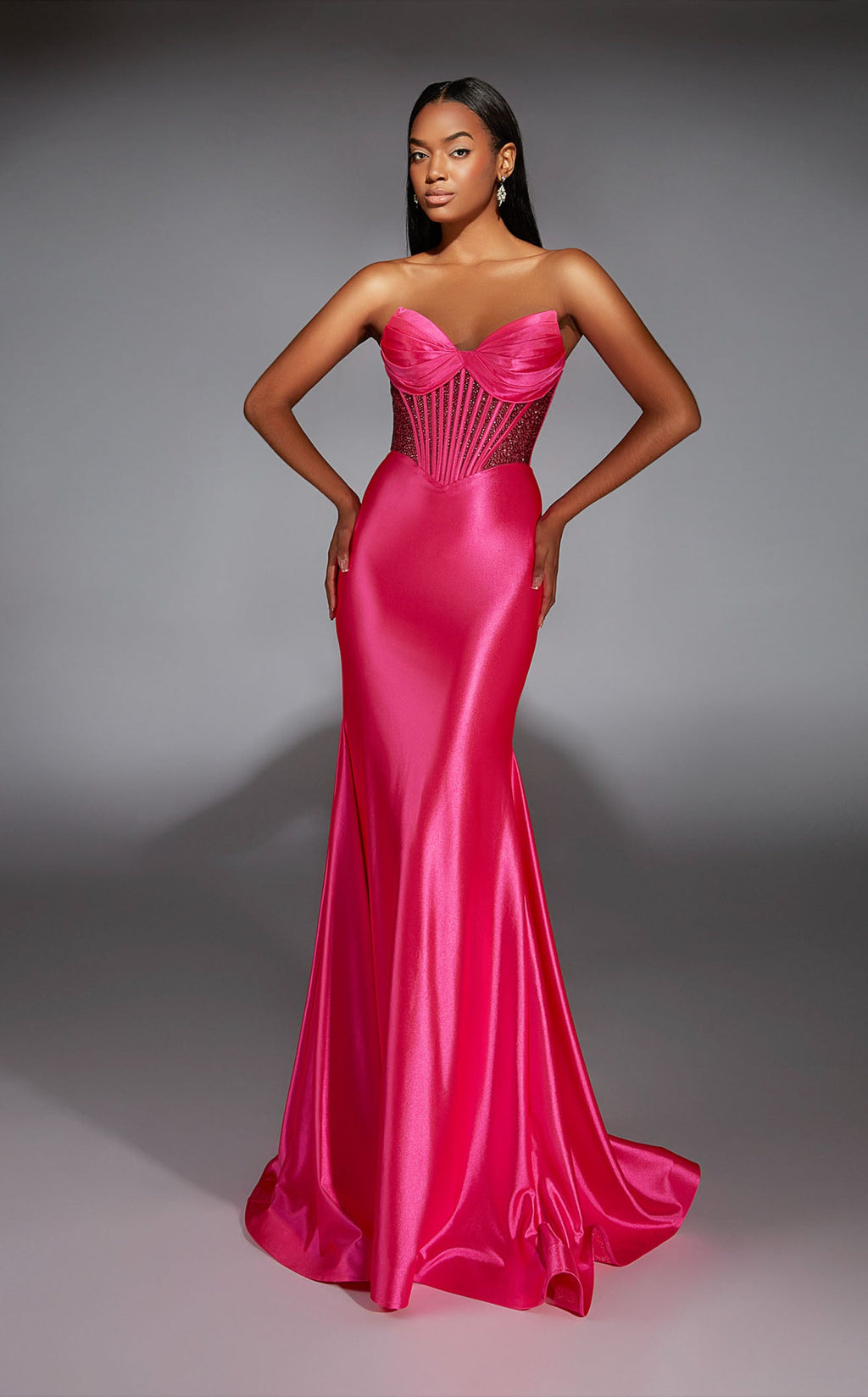 green emerald velvet dress Amarra 88426 Prom Dress - Barbie-Pink