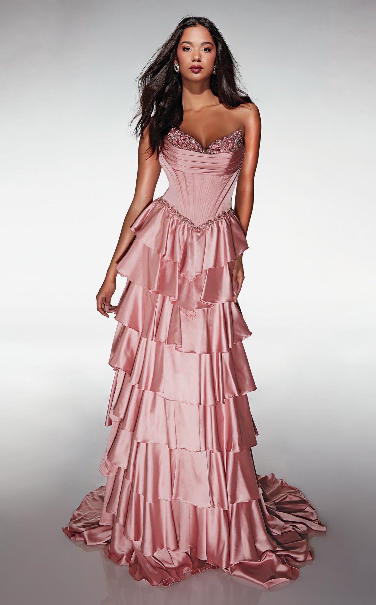 open lace back dress Alyce 62050 Prom Dress - Vintage-Rose