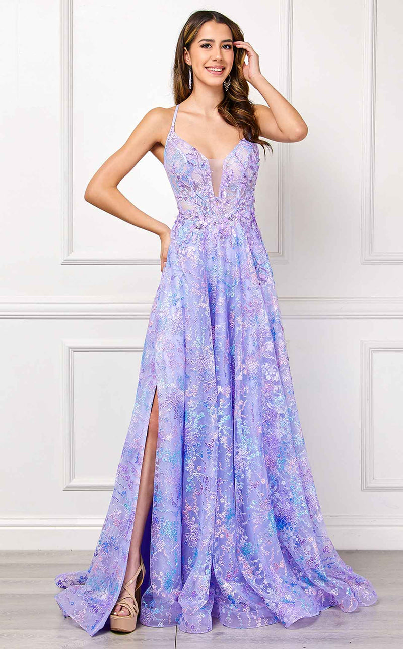 purple amelia dress Strapless Long Metallic Prom Dress with Pleats Plum / 12