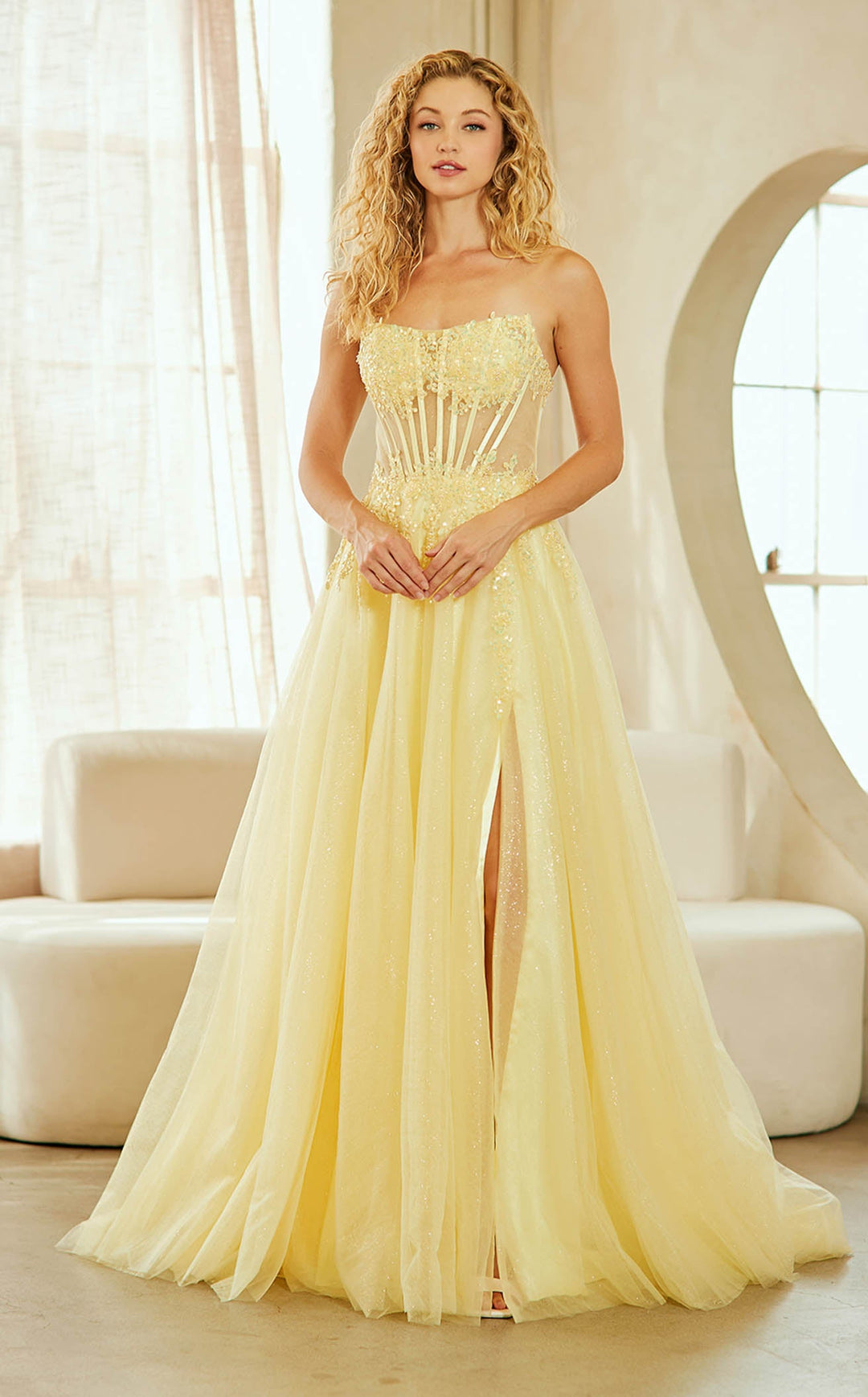 Amelia Couture 9078 Yellow