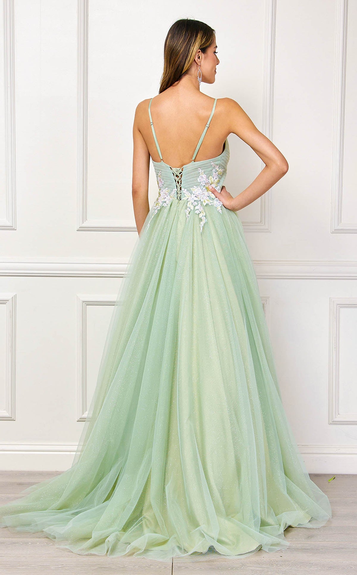Green Silk Prom Dress Sage Casual Dress Amelia Couture SU088 Women's Dress  Sage NewYorkDress