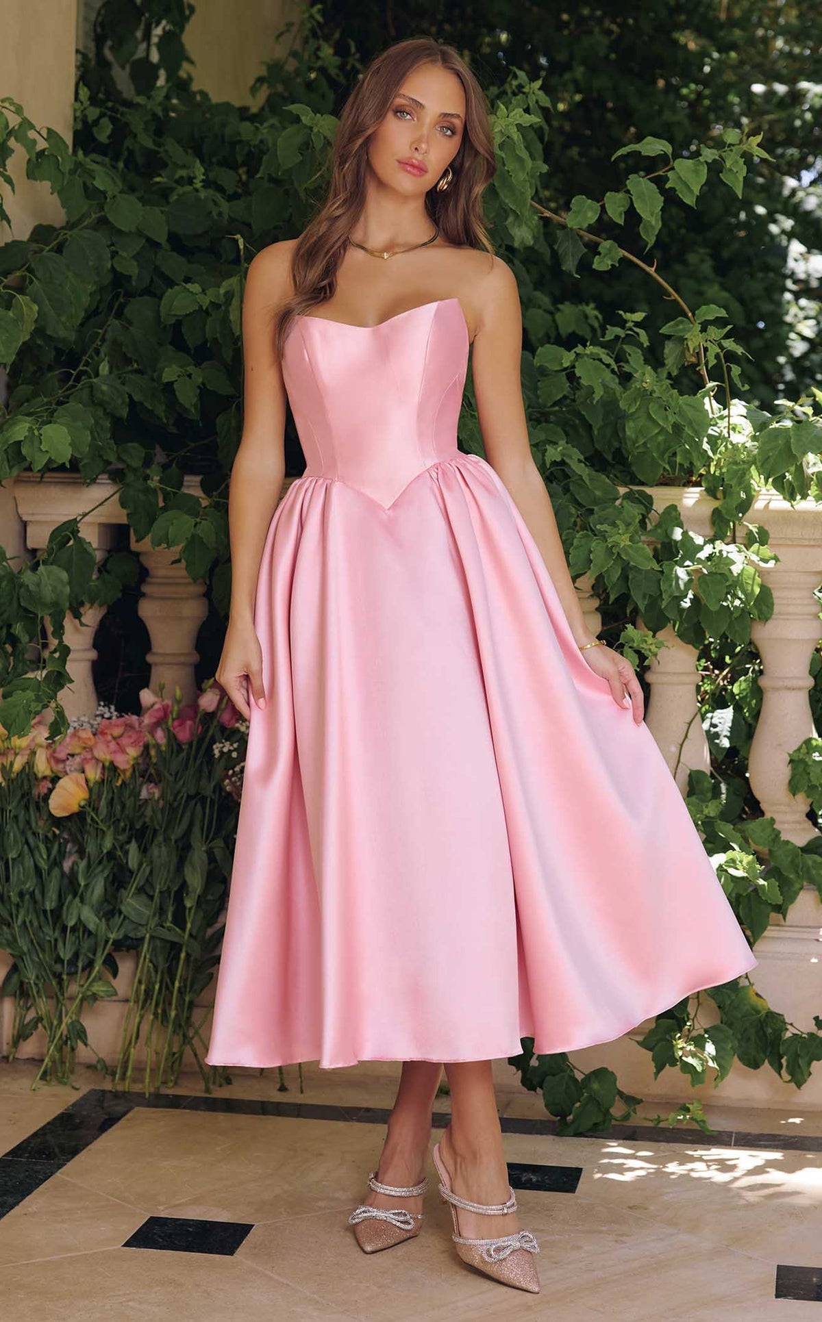rose pink formal dresses Rose Pink Glitter Tulle Half Sleeves Off The Shoulder Shiny Prom Dress –  clover sew