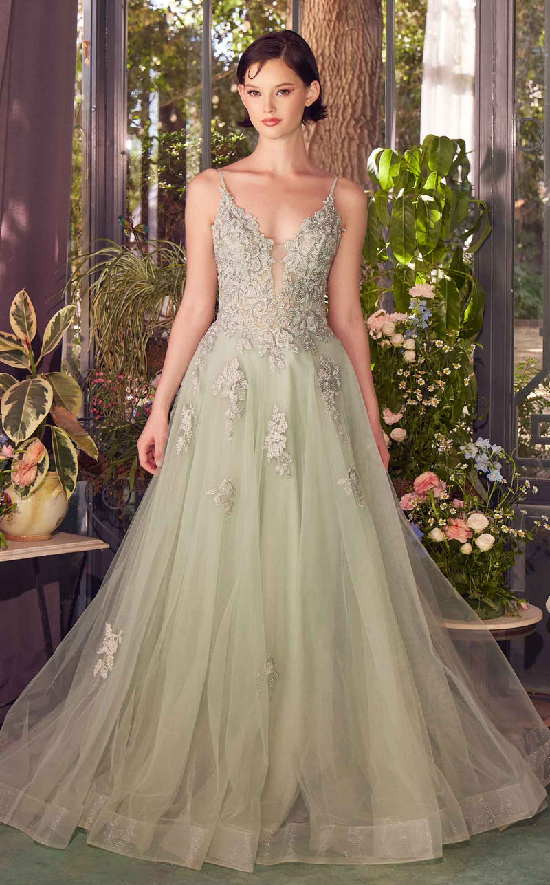 andrea and leo green dress Andrea & Leo Couture A1424 Off the Shoulder Gown Emerald Green / 8