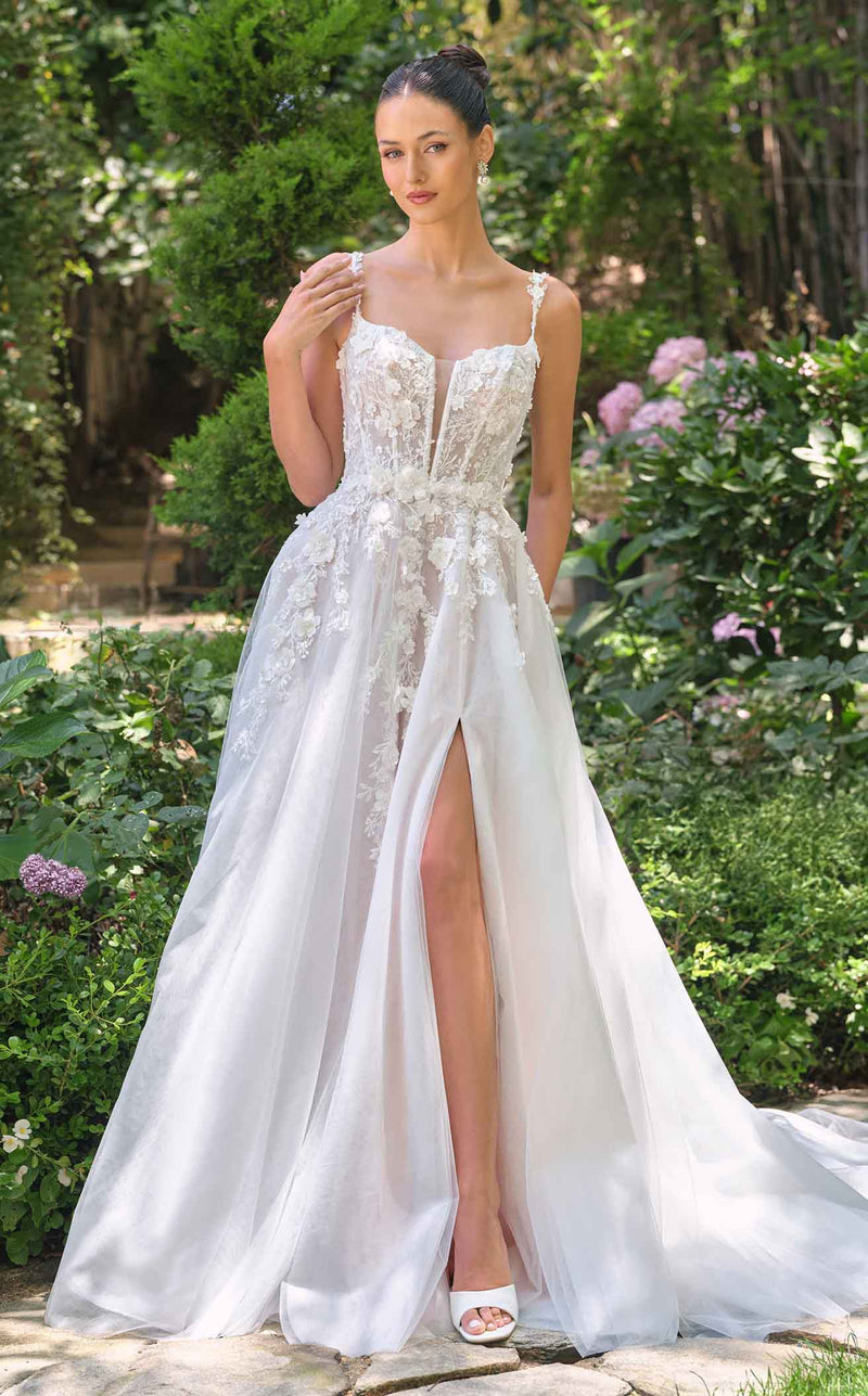 Andrea and Leo WL063 Women's Formal Evening & Wedding Guest Dress - Off White/Nude