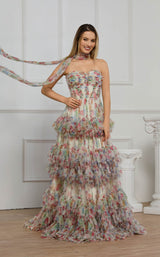 Cecilia Couture 8004 Pastel Floral Print