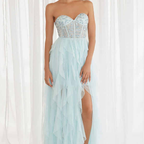 frosted blue dress Chandelier 30151 Column Tulle Mercury 2 bridesmaid_gown Color:SAGE The dress creates a Kate Middleton Fashion Navy