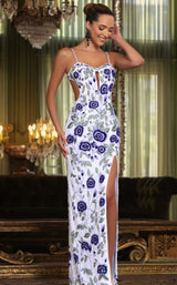 Chandelier 330218 Ivory/Blue/Green