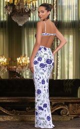 Chandelier 330218 Ivory/Blue/Green