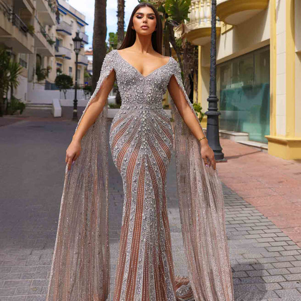 Elegant Prom Dresses With Capes Ladivine Prom Gowns And Evening Wear  Ladivine CD756 Bridal Elegance Erie
