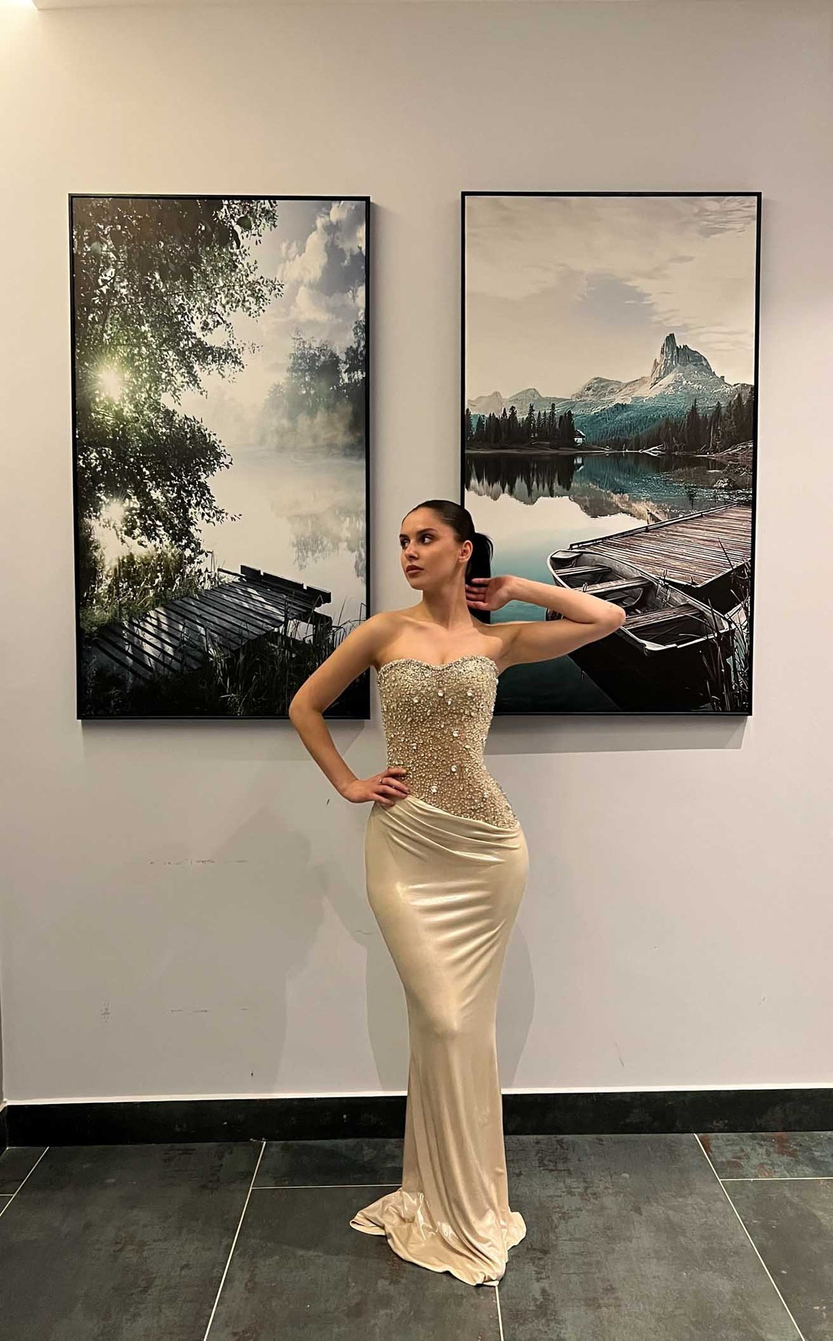 green emerald velvet dress Jacquard Green Drop Waist Midi Dress - All Dresses main image 0