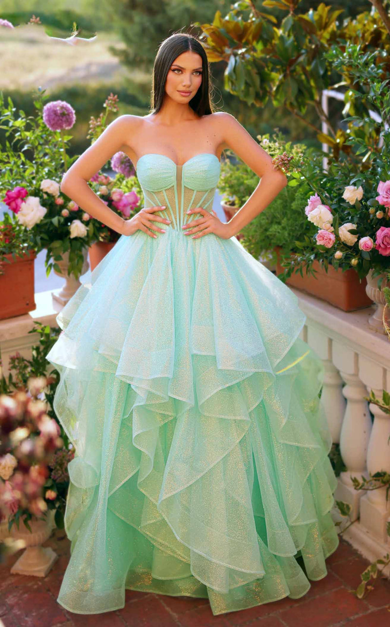 Clarisse 62263 Prom Dress - Glitter Mint