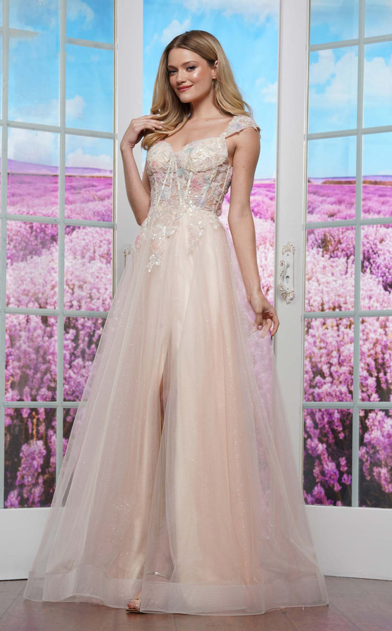 Colors Dress 3498 Peach/Yellow