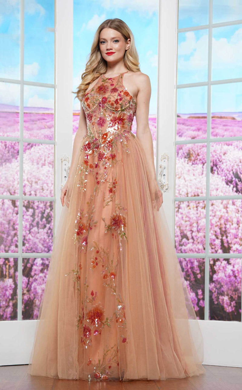 Colors Dress 3578 Nude-Multi