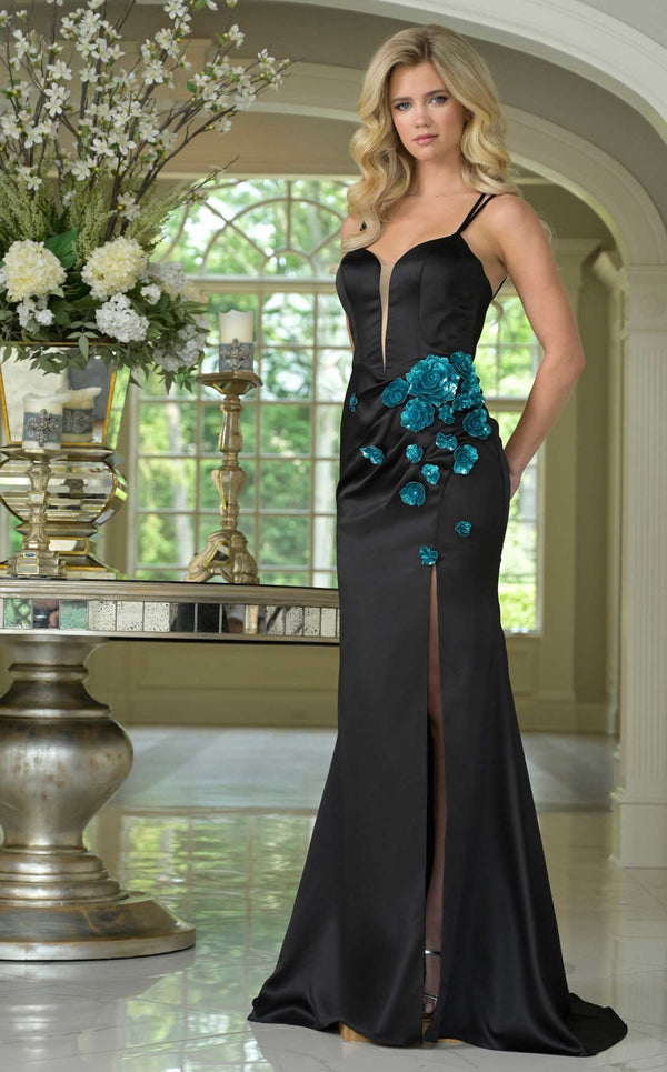 Colors Dress 3734 Black/Teal