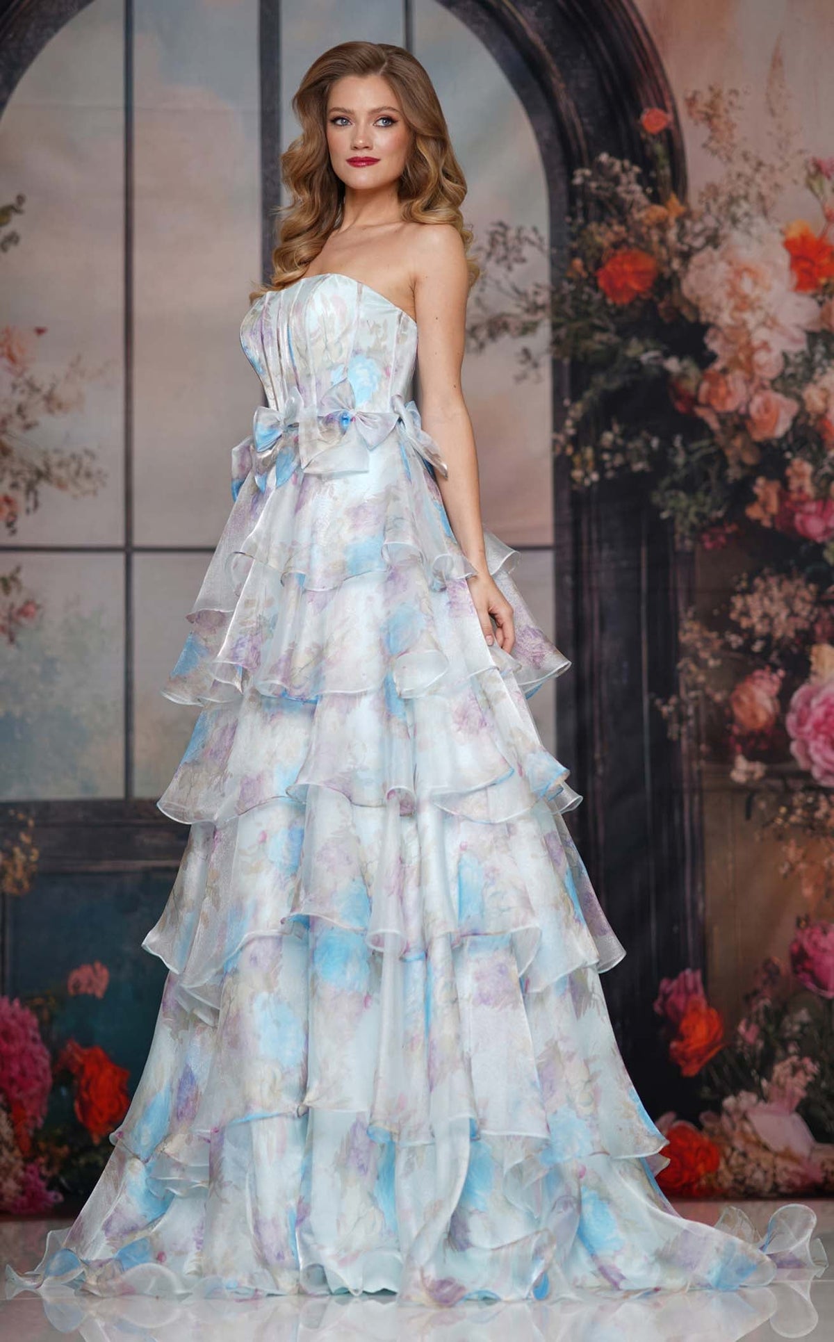 sachin and babi light blue dress Gold Satin Off Shoulder Long Evening Dress, Gold Satin Prom Dress –  Cutedressy main image 1