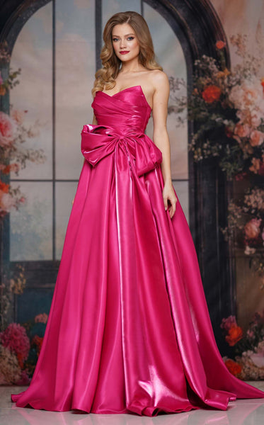 dress color Colors 3860 Ball Gown Satin Hot Pink 10 line silhouette Size:46/32 Dress the Population Little occasion:Cocktail