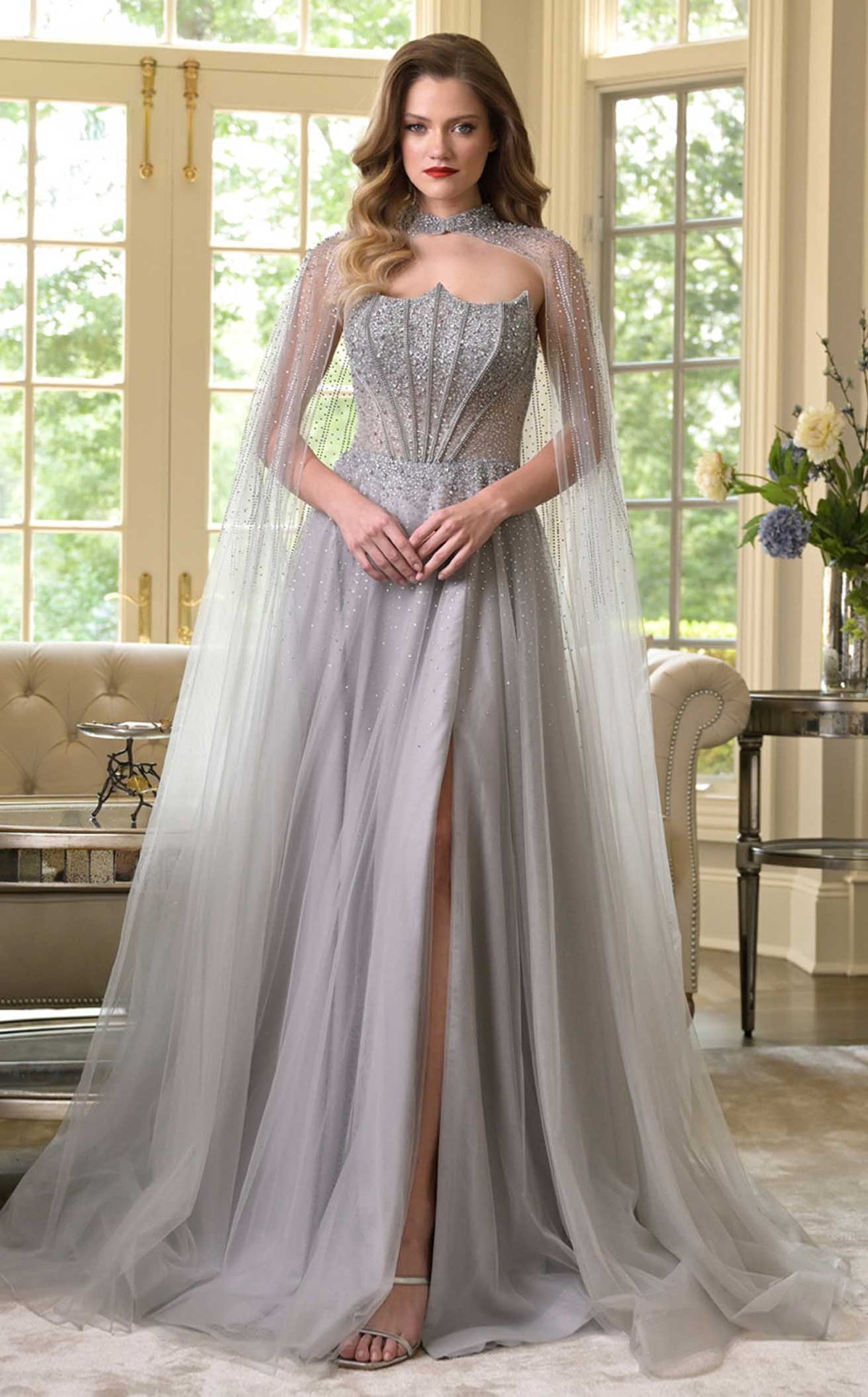 Colors 3879 Prom Dress - Silver