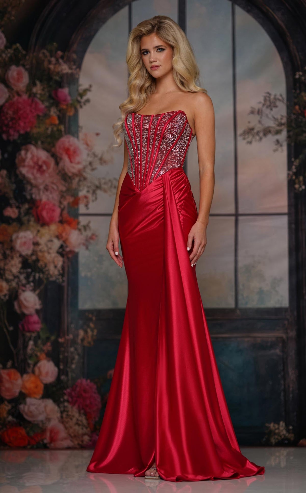 dress color red Colors 3933 Women's Formal Evening & Wedding Guest Dress - Red